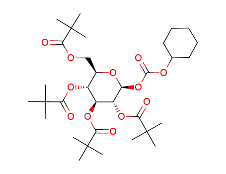 2,2-Dimethyl-propionic acid (2S,3R,4S,5R,6R)-2-cyclohexyloxycarbonyloxy-4,5-bis-(2,2-dimethyl-propionyloxy)-6-(2,2-dimethyl-propionyloxymethyl)-tetrahydro-pyran-3-yl ester