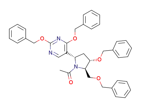 1-[(2R,3S,5S)-3-Benzyloxy-2-benzyloxymethyl-5-(2,4-bis-benzyloxy-pyrimidin-5-yl)-pyrrolidin-1-yl]-ethanone