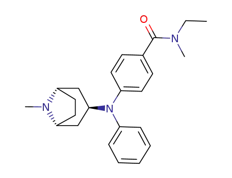 Molecular Structure of 287720-97-2 (<i>N</i>-ethyl-<i>N</i>-methyl-4-[(8-methyl-8-aza-bicyclo[3.2.1]oct-3-yl)-phenyl-amino]-benzamide)