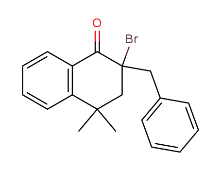 Molecular Structure of 17408-11-6 (2-benzyl-2-bromo-4,4-dimethyl-3,4-dihydronaphthalen-1(2H)-one)