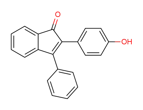 Molecular Structure of 13304-40-0 (1H-Inden-1-one, 2-(4-hydroxyphenyl)-3-phenyl-)