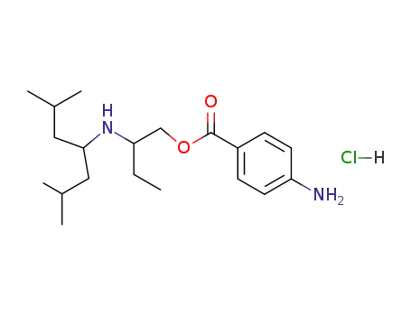 Molecular Structure of 69782-57-6 (N-{1-[(4-aminobenzoyl)oxy]butan-2-yl}-2,6-dimethylheptan-4-aminium chloride)