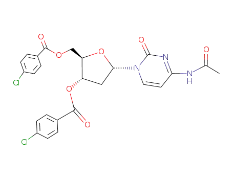 4-acetylamino-1-[<i>O</i><sup>3</sup>,<i>O</i><sup>5</sup>-bis-(4-chloro-benzoyl)-α-<i>D</i>-<i>erythro</i>-2-deoxy-pentofuranosyl]-1<i>H</i>-pyrimidin-2-one