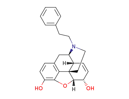 Molecular Structure of 41590-64-1 (4,5α-epoxy-17-phenethyl-morphin-7-ene-3,6α-diol)