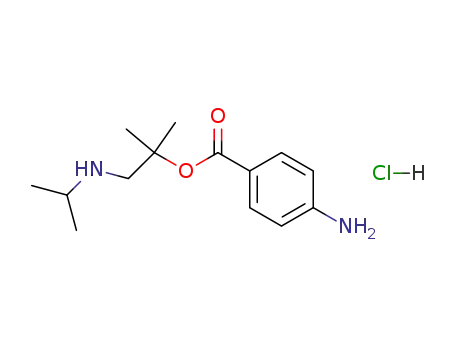 Molecular Structure of 69781-36-8 (2-[(4-aminobenzoyl)oxy]-2-methyl-N-(propan-2-yl)propan-1-aminium chloride)