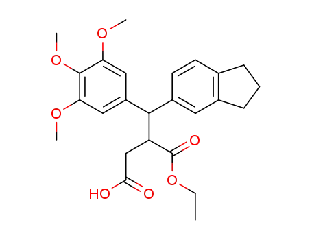 3-carboethyl-4-(5'-indanyl)-4-(3'',4'',5''-trimethoxyphenyl)butanoic acid