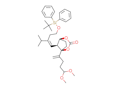 (1R,5S,8S)-8-{(E)-2-[2-(tert-Butyl-diphenyl-silanyloxy)-ethyl]-3-methyl-but-1-enyl}-1-(4,4-dimethoxy-1-methylene-butyl)-2,4-dioxa-bicyclo[3.2.1]octan-3-one
