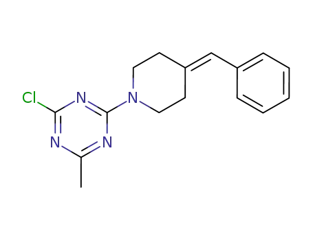 Molecular Structure of 287491-84-3 (2-(4-benzylidene-piperidin-1-yl)-4-chloro-6-methyl-[1,3,5]triazine)