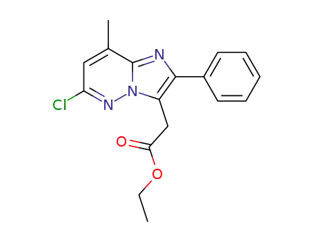 (6-chloro-8-methyl-2-phenyl-imidazo[1,2-<i>b</i>]pyridazin-3-yl)-acetic acid ethyl ester