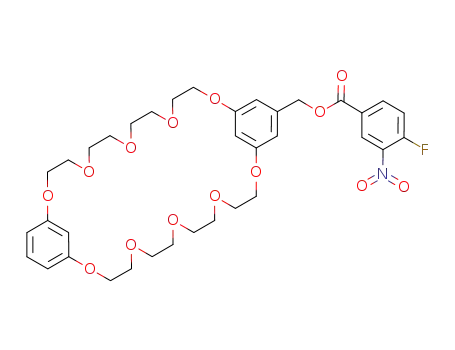 4-fluoro-3-nitro-benzoic acid 2,5,8,11,14,20,23,26,29,32-decaoxa-tricyclo[31.3.1.1<sup>15,19</sup>]octatriaconta-1<sup>(37)</sup>,15,17,19<sup>(38)</sup>,33,35-hexaen-17-ylmethyl ester