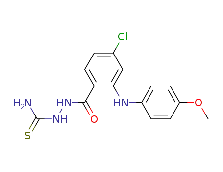 Molecular Structure of 195370-37-7 (Benzoic acid, 4-chloro-2-((4-methoxyphenyl)amino)-, 2-(aminothioxometh yl)hydrazide)