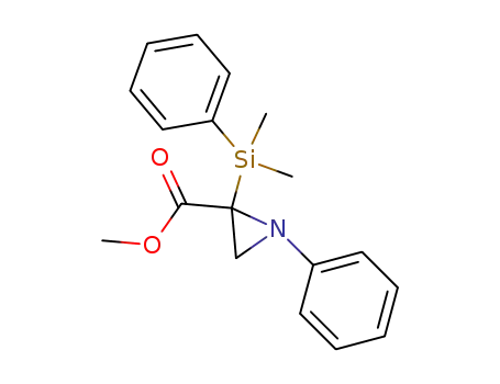 Molecular Structure of 265093-28-5 (2-Methoxycarbonyl-2-dimethylphenylsilyl-1-phenylaziridine)