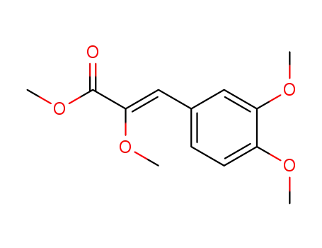 Molecular Structure of 63035-32-5 (2-Propenoic acid, 3-(3,4-dimethoxyphenyl)-2-methoxy-, methyl ester,
(Z)-)