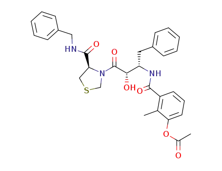 Acetic acid 3-[(1S,2S)-1-benzyl-3-((R)-4-benzylcarbamoyl-thiazolidin-3-yl)-2-hydroxy-3-oxo-propylcarbamoyl]-2-methyl-phenyl ester