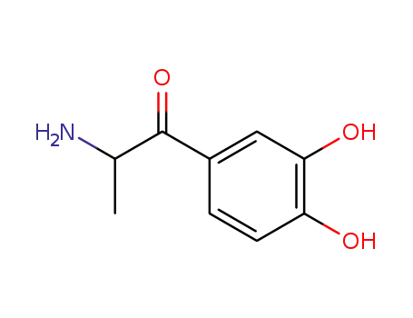 Molecular Structure of 19490-60-9 (Propiophenone,  2-amino-3,4-dihydroxy-,  ()-  (8CI))