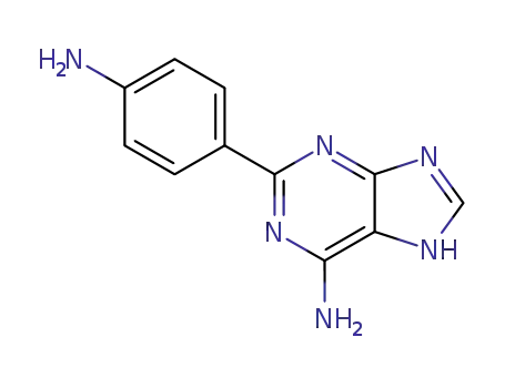 Molecular Structure of 5466-69-3 (2-(4-aminophenyl)-5H-purin-6-amine)