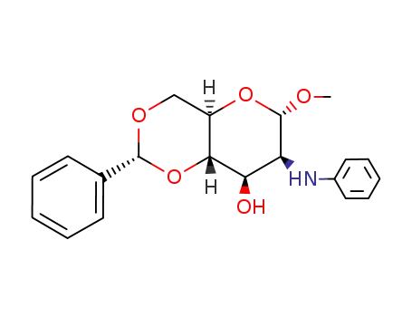 Molecular Structure of 6332-27-0 (methyl 4,6-O-benzylidene-2-deoxy-2-(phenylamino)hexopyranoside)