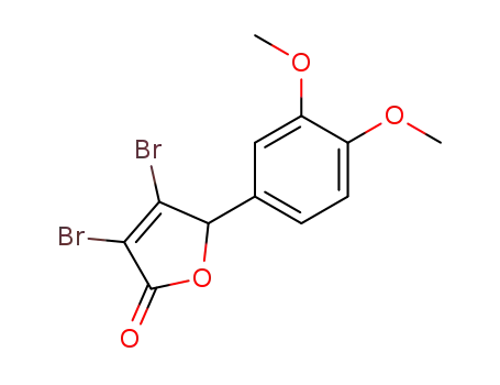 Molecular Structure of 92576-92-6 (4-(3',4'-dimethoxyphenyl)-2,3-dibromocrotonolactone)