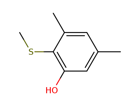 Molecular Structure of 25674-57-1 (2-methylthio-3,5-dimethylphenol)