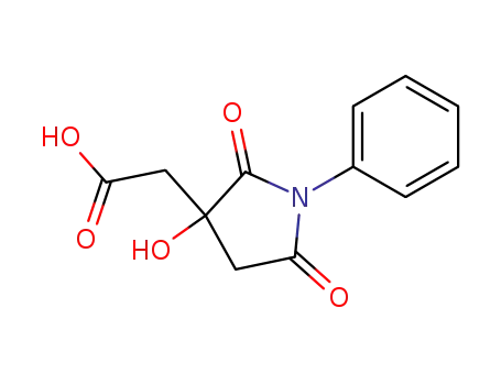 Molecular Structure of 698984-25-7 ((3-hydroxy-2,5-dioxo-1-phenyl-pyrrolidin-3-yl)-acetic acid)