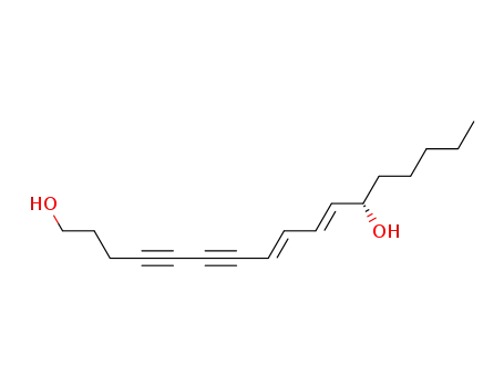 Molecular Structure of 232256-09-6 (8,10-Heptadecadiene-4,6-diyne-1,12-diol,(8E,10E,12S)-)