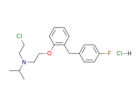 Molecular Structure of 449-47-8 (N-(2-chloroethyl)-N-{2-[2-(4-fluorobenzyl)phenoxy]ethyl}propan-2-amine)