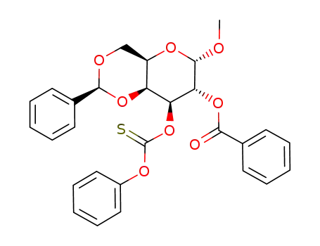 Benzoic acid (2S,4aR,6S,7R,8S,8aS)-6-methoxy-8-phenoxythiocarbonyloxy-2-phenyl-hexahydro-pyrano[3,2-d][1,3]dioxin-7-yl ester