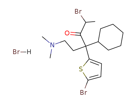 3-Hexanone,2-bromo-4-(5-bromo-2-thienyl)-4-cyclohexyl-6-(dimethylamino)-, hydrobromide(1:1) cas  7500-16-5