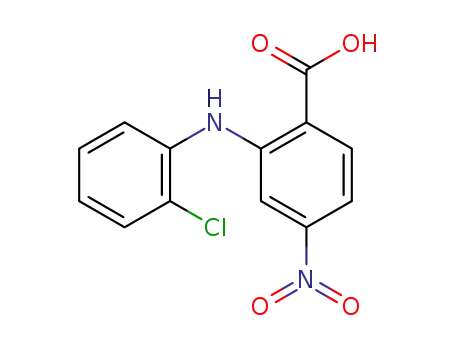 Molecular Structure of 90656-47-6 (Benzoic acid, 2-[(2-chlorophenyl)amino]-4-nitro-)
