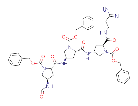 1-Pyrrolidinecarboxylic acid,
2-[[[(3R,5S)-5-[[(3-amino-3-iminopropyl)amino]carbonyl]-1-[(phenylmeth
oxy)carbonyl]-3-pyrrolidinyl]amino]carbonyl]-4-[[[(2S,4R)-4-(formylamino
)-1-[(phenylmethoxy)carbonyl]-2-pyrrolidinyl]carbonyl]amino]-,
phenylmethyl ester, (2S,4R)-