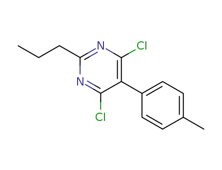 Molecular Structure of 169677-54-7 (Pyrimidine, 4,6-dichloro-5-(4-methylphenyl)-2-propyl-)