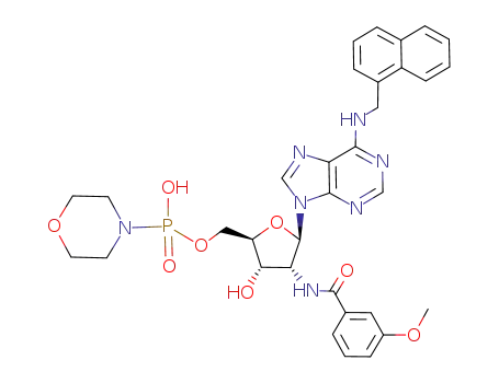 Morpholin-4-yl-phosphonic acid mono-((2R,3S,4R,5R)-3-hydroxy-4-(3-methoxy-benzoylamino)-5-{6-[(naphthalen-1-ylmethyl)-amino]-purin-9-yl}-tetrahydro-furan-2-ylmethyl) ester