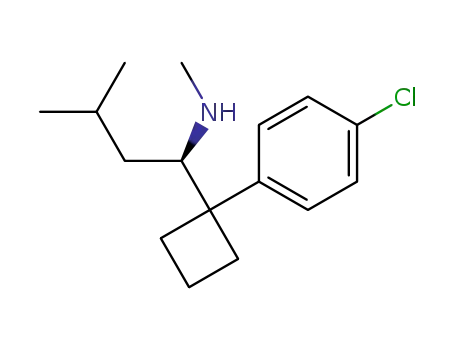 Molecular Structure of 229639-54-7 ((R)-(+)-N-{1-[1-(4-chlorophenyl)cyclobutyl]-3-methylbutyl}-N-methylamine)