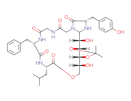 cyclo-[N-({2-[-5)-2,3-O-isopropylidene-D-gluco-pentitol-1-yl]-4-(4-hydroxybenzyl)-5-oxoimidazolidin-1-yl-(1->O}acetyl)glycyl-L-phenylalanyl-L-leucyl-]