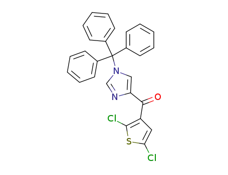 Molecular Structure of 334918-28-4 ((2,5-dichloro-thiophen-3-yl)-(1-trityl-1<i>H</i>-imidazol-4-yl)-methanone)