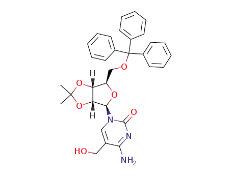 Molecular Structure of 329897-81-6 (5-hydroxymethyl-2',3'-O-isopropylidene-5'-O-tritylcytidine)