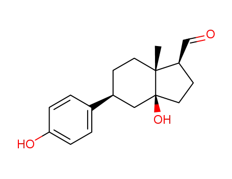 Molecular Structure of 178379-46-9 ((1S,3aS,5S,7aR)-3a-Hydroxy-5-(4-hydroxy-phenyl)-7a-methyl-octahydro-indene-1-carbaldehyde)