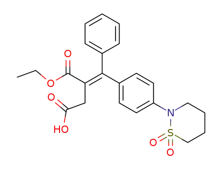 (E)-3-ethoxycarbonyl-4-phenyl-4-(4'-tetrahydro-1,2-thiazine-1,1-dioxide-2-yl)phenyl-3-butenoic acid