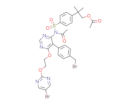 2-(4-(N-acetyl-N-(5-((4-bromomethyl)phenyl)-6-(2-((5-bromo-2-pyrimidinyl)oxy)ethoxy)-4-pyrimidinyl)sulfamoyl)phenyl)-2-methylpropyl acetate