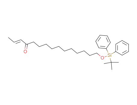 Molecular Structure of 432030-68-7 (15-(<i>tert</i>-butyl-diphenyl-silanyloxy)-pentadec-2-en-4-one)