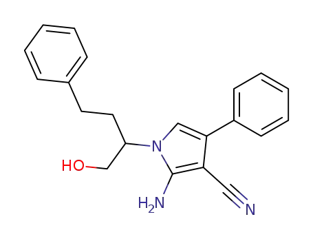 2-amino-1-(1-hydroxymethyl-3-phenyl-propyl)-4-phenyl-1<i>H</i>-pyrrole-3-carbonitrile