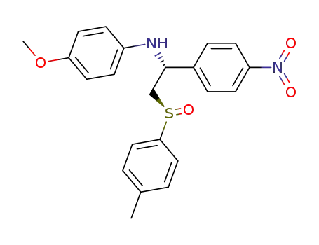 Molecular Structure of 121411-13-0 ((4-Methoxy-phenyl)-[(R)-1-(4-nitro-phenyl)-2-((R)-toluene-4-sulfinyl)-ethyl]-amine)