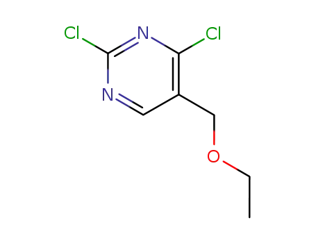 Molecular Structure of 7627-39-6 (2,4-Dichloro-5-ethoxymethyl-pyrimidine)