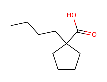 Molecular Structure of 62410-33-7 (Cyclopentanecarboxylic acid, 1-butyl-)