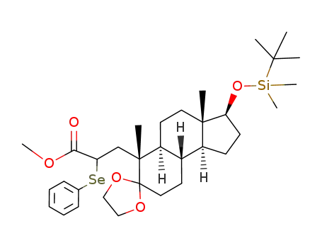 Molecular Structure of 326864-87-3 (methyl 17β-(tert-butyldimethylsilyloxy)-2-phenylseleno-5,5-ethylenedioxy-3,5-seco-4-norandrostan-3-oate)