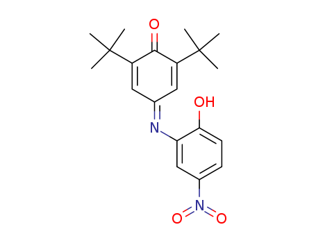Molecular Structure of 132668-92-9 (2,5-Cyclohexadien-1-one,
2,6-bis(1,1-dimethylethyl)-4-[(2-hydroxy-5-nitrophenyl)imino]-)