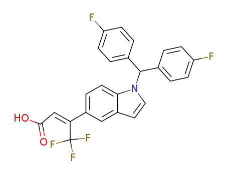 3-{1-[bis-(4-fluoro-phenyl)-methyl]-1<i>H</i>-indol-5-yl}-4,4,4-trifluoro-but-2-enoic acid