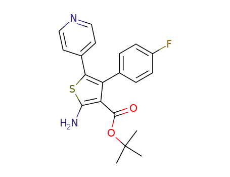2-amino-4-(4-fluoro-phenyl)-5-pyridin-4-yl-thiophene-3-carboxylic acid <i>tert</i>-butyl ester