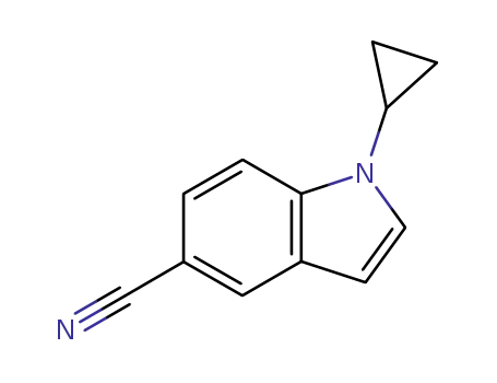 Molecular Structure of 256936-19-3 (1H-Indole-5-carbonitrile, 1-cyclopropyl-)