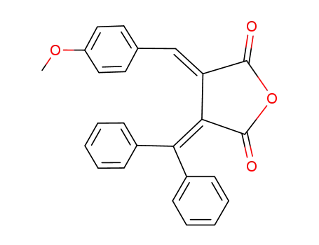 Molecular Structure of 91231-61-7 (2,5-Furandione,
3-(diphenylmethylene)dihydro-4-[(4-methoxyphenyl)methylene]-, (E)-)